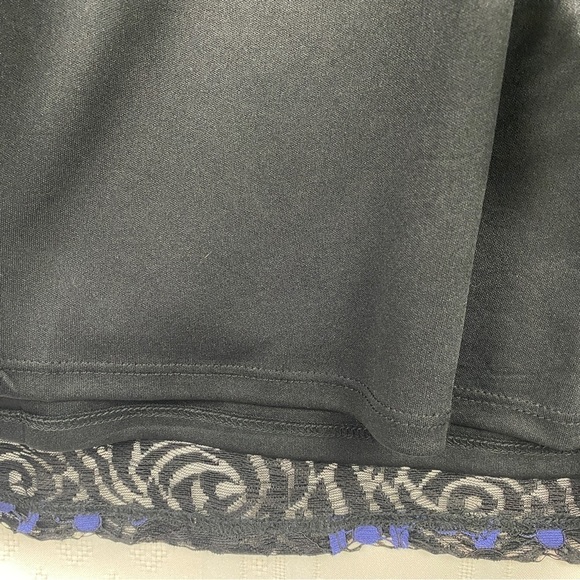 Gabby Skye Dress Size 4 Lace A-Line Long Sleeve‎ Lined Purple/Black Pullover - Picture 8 of 15